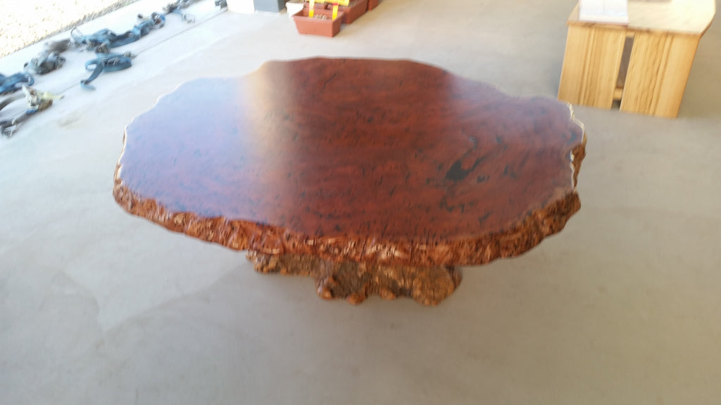 Redgum Burl Dining Table with Mallee Stump Base
