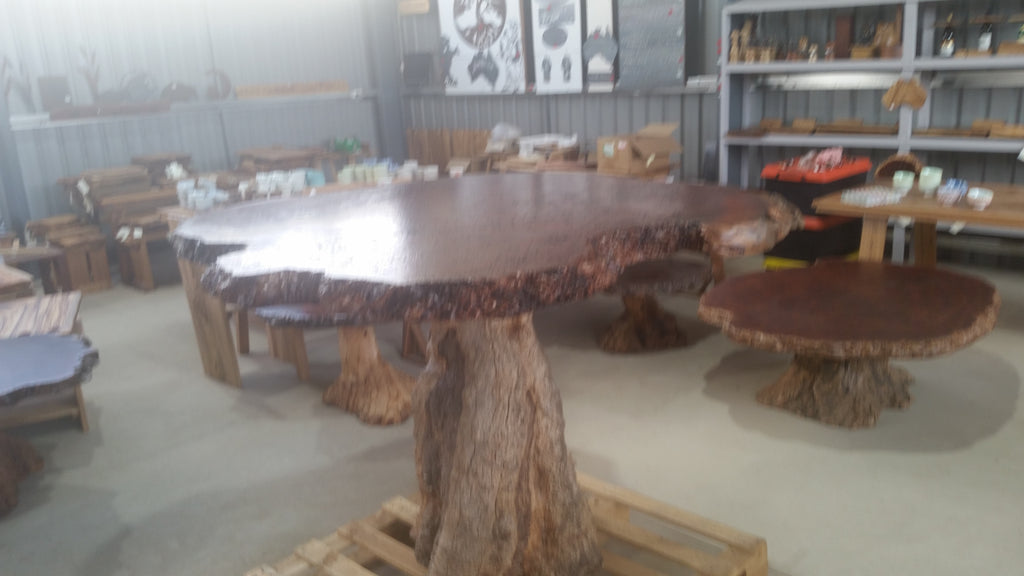 Redgum Burl Bar Table with Mallee Stump Base