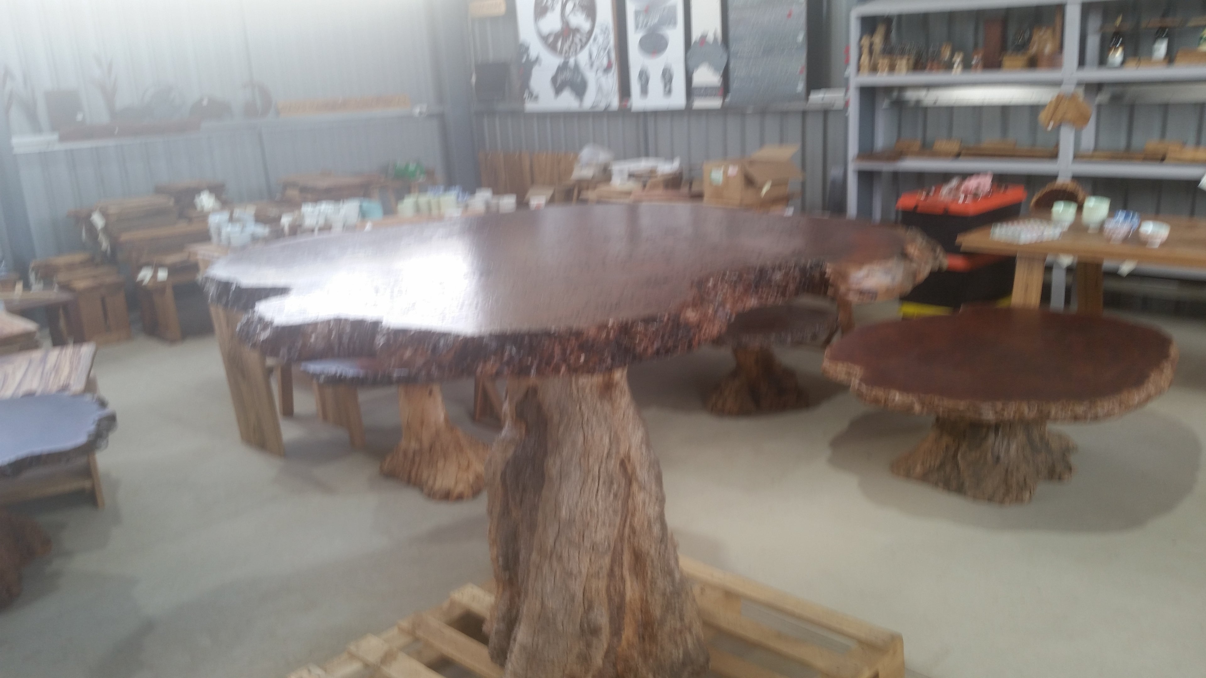 Redgum Burl Bar Table with Mallee Stump Base