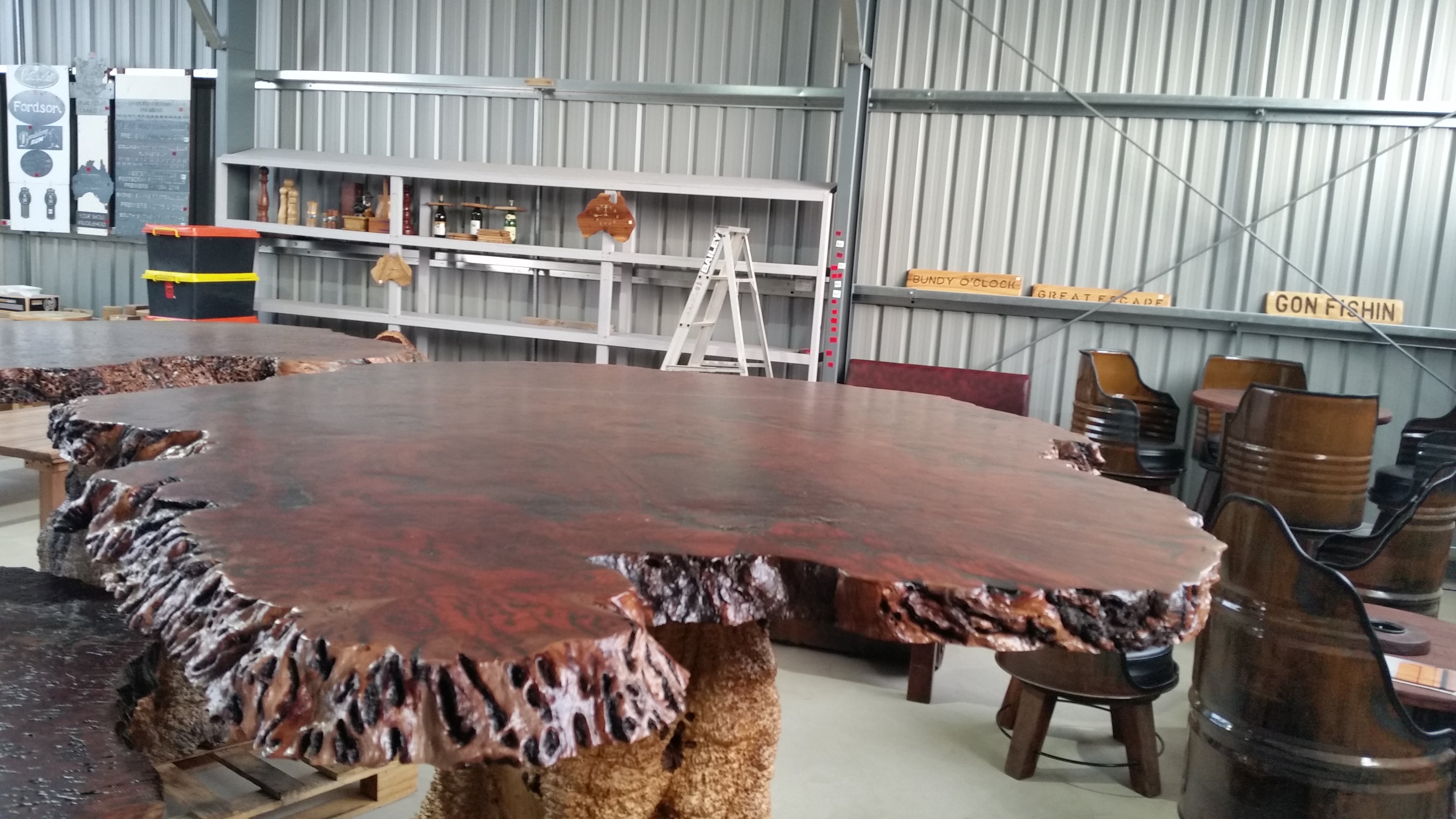 Redgum Burl Bar Table with Mallee Stump Base