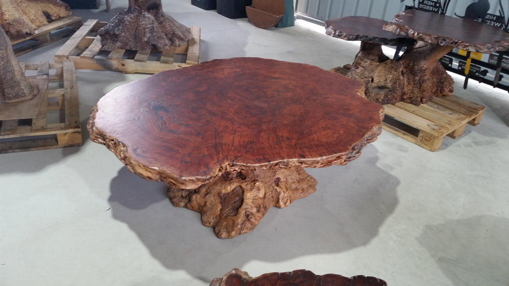Redgum Burl Coffee Table with Mallee Stump Base