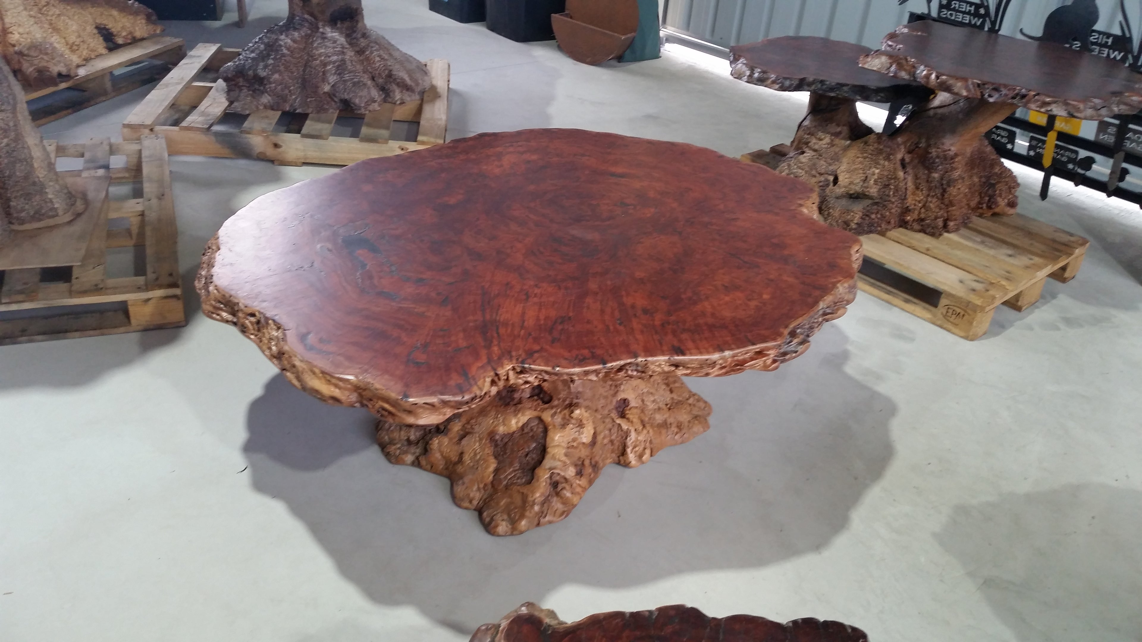 Redgum Burl Coffee Table with Mallee Stump Base