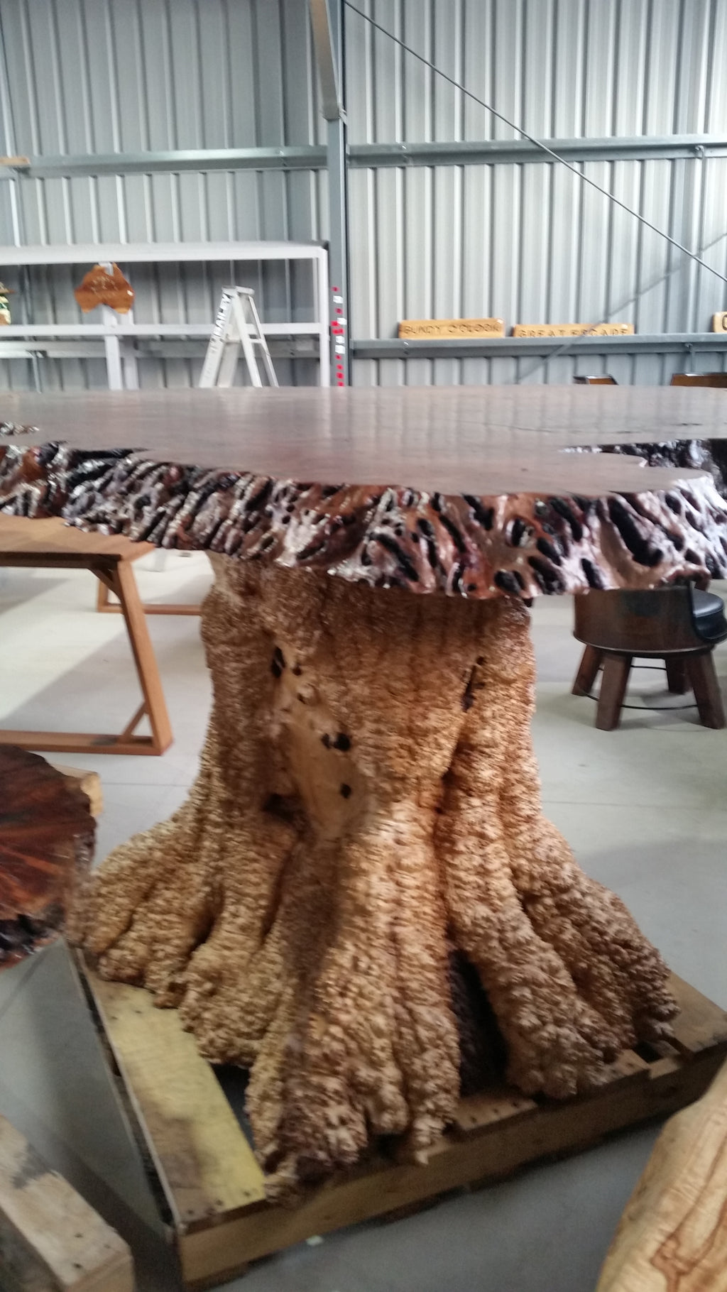 Redgum Burl Bar Table with Mallee Stump Base