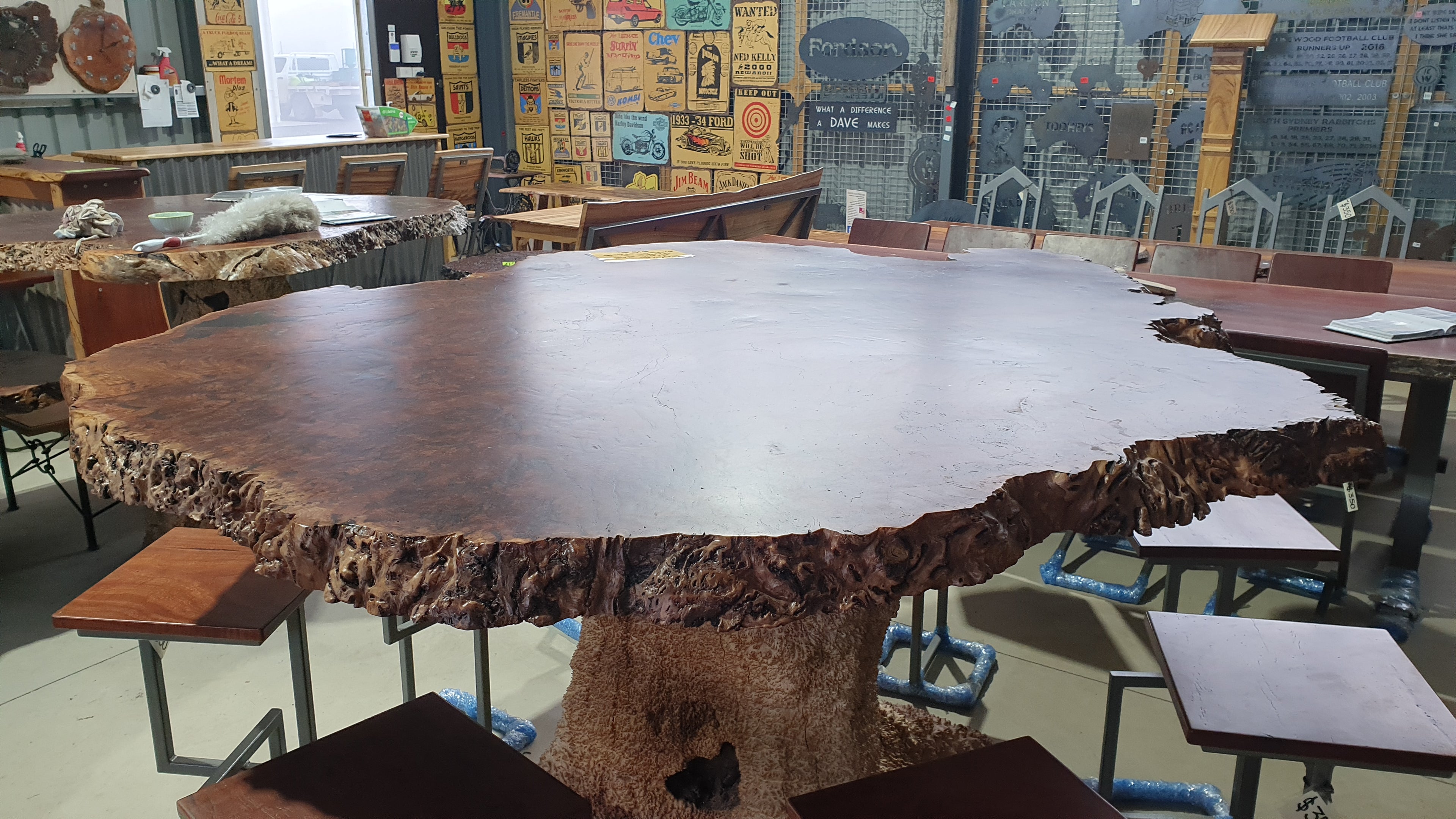 Redgum Burl Bar Table with Mallee Stump Base